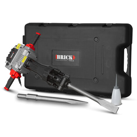 Brick – Marteau-piqueur 2100W – 85 joules – 1650 coups/min – Pour béton armé – Ergonomique avec 2 burins – Coffret de transport