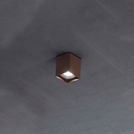 BRICK Plafoniera 1 luce alluminio colore corten attacco GU10