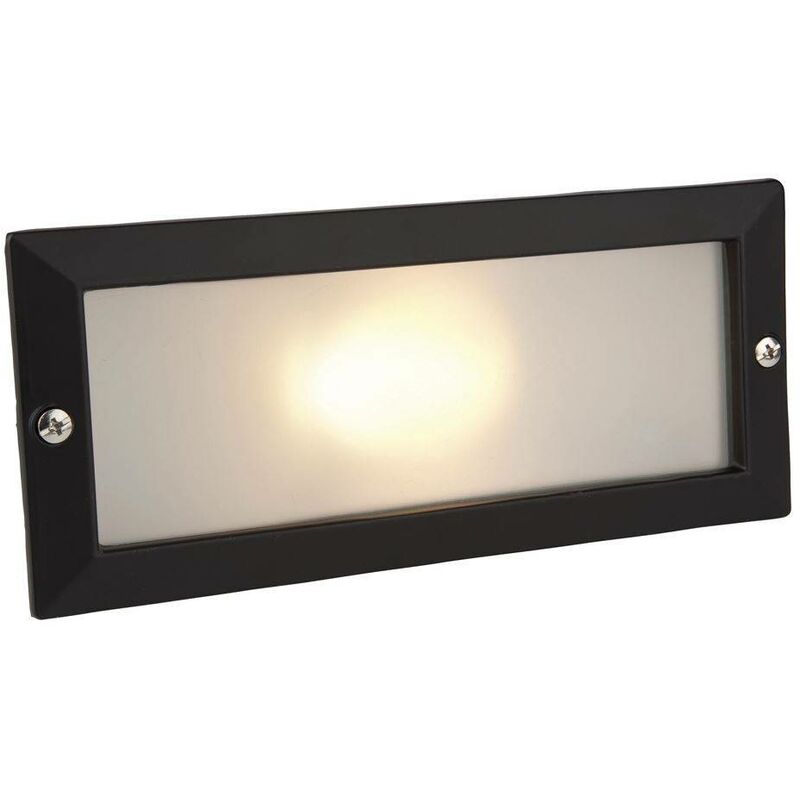 Brick - 1 Light Outdoor Brick Light Outdoor - Without Louvre Black, Opal Glass IP54, E27 - Firstlight