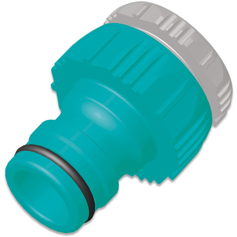 Bricoferr Adaptador de grifo de plástico 1″ con reducción a 3/4″ para manguera de 19 mm
