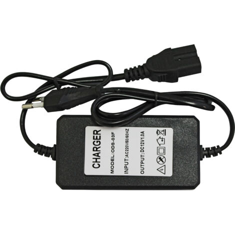 Bricoferr – Chargeur de batterie 12V 1A pour pulvérisateur électrique – Entrée 220-240V – Compatible avec batteries 12V – Maintien en bon état