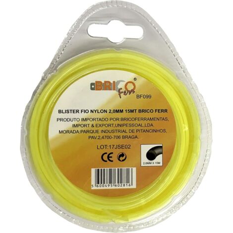 Bricoferr Fil de nylon rond 1,6 mm 15 m