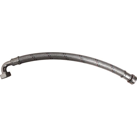 Bricoferr Flexible en acier inoxydable 50 cm avec raccords - mâle et femelle 1" x 1" gaz