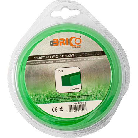 Bricoferr Hilo de Nylon cuadrado 2,4 mm 15 m