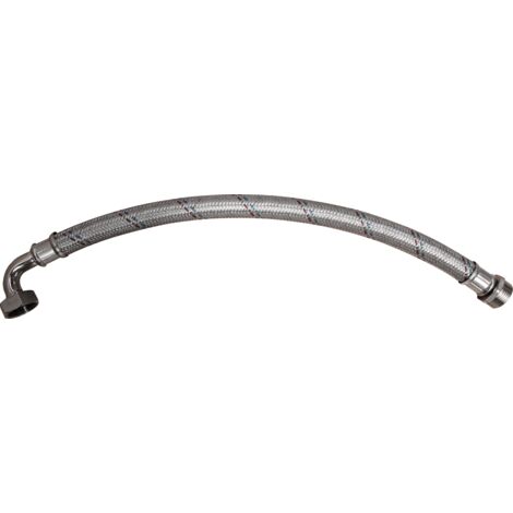 Bricoferr Latiguillo acero inoxidable 60 cm con conexiones - macho y hembra 1"x 1"gas