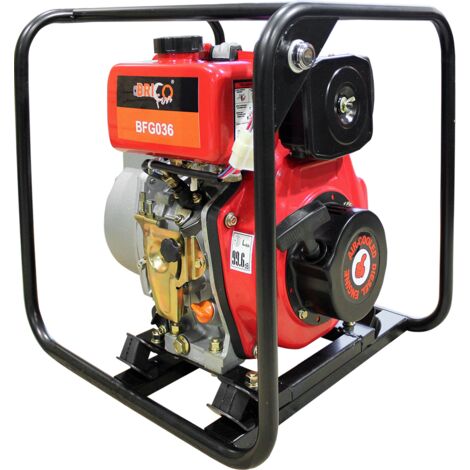 Bricoferr – Motopompe eau diesel 3,8CV 211cc – Débit 30 m³/h – Hauteur de relevage 30m – Profondeur d’aspiration 15m – Démarrage électrique - 3600RPM
