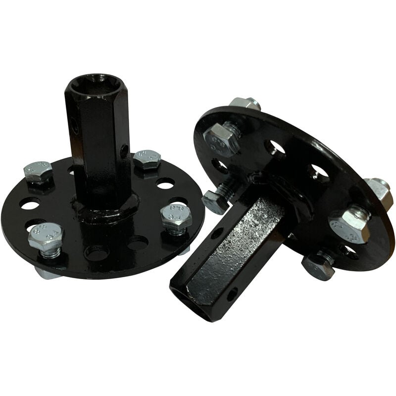 Jeu d'arbres à fixer aux roues en métal avec une douille hexagonale interne de 23 mm Bricoferr