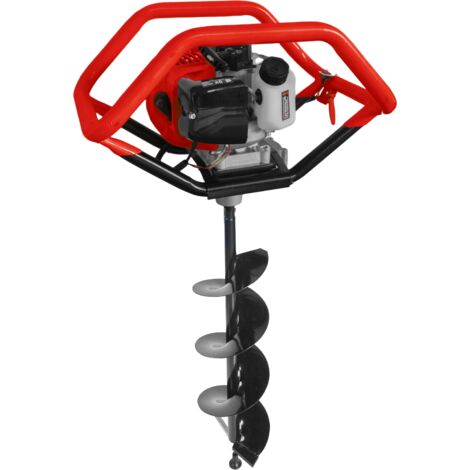 Bricoferr Tarière à essence 52cc 2 temps – 3 mèches incluses (100 / 150 / 200 mm)