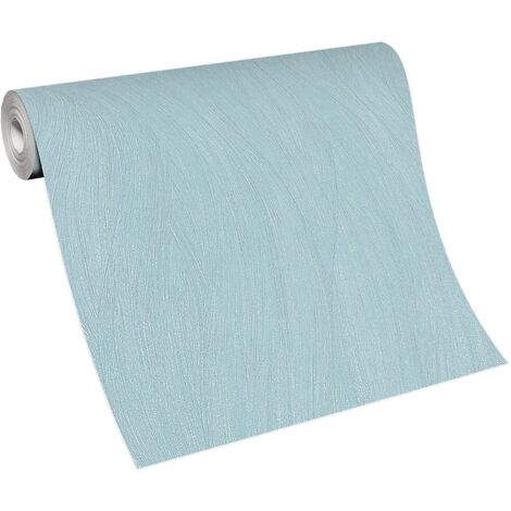 BRICOFLOR Papier Peint à rayures turquoise  Papier Peint intissé pour salle de bain, chambre & plus  Tapisserie moderne turquoise