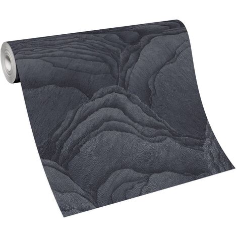 BRICOFLOR Papier Peint effet pierre et brique gris foncé  Papier Peint intissé pour salon, bureau & plus  Tapisserie imitation fause pierre