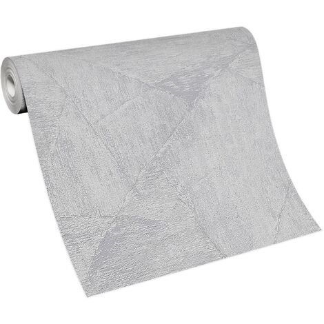 BRICOFLOR Papier Peint fausse pierre gris  Tapisserie graphique pour cuisine, bureau & plus  Papier Peint imitation pierre gris