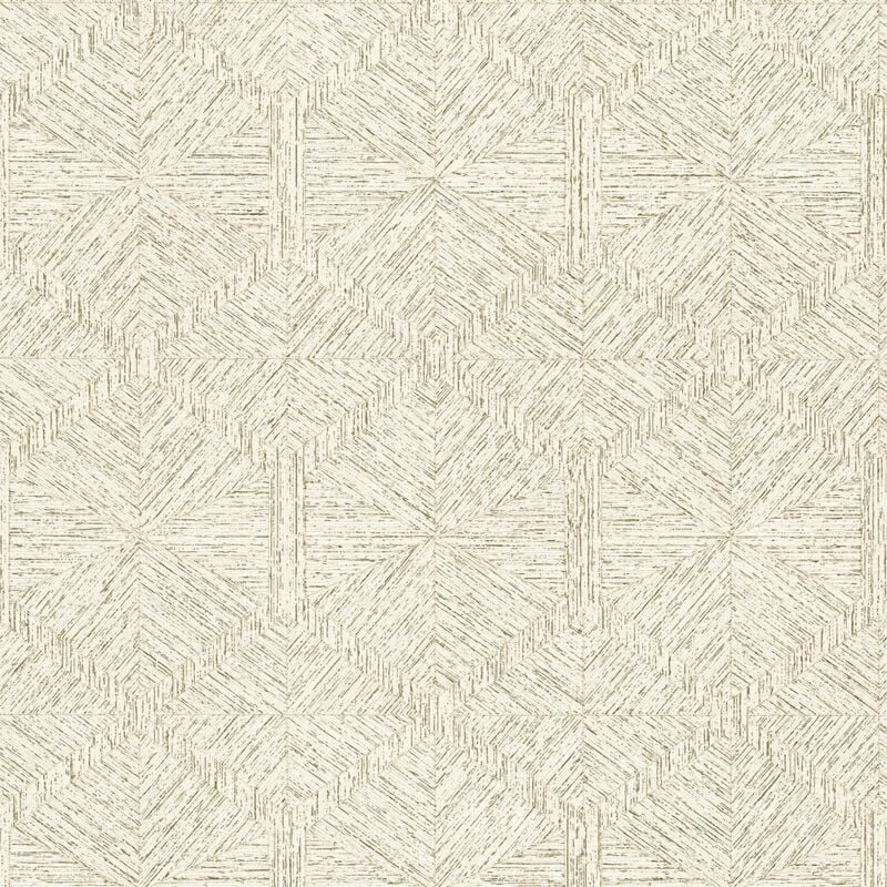 Papier peint géométrique crème et ivoire Tapisserie effet textile Papier peint motifs de losanges et hexagones idéal cuisine