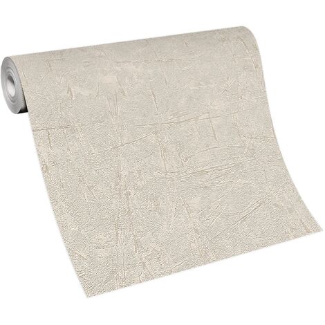 BRICOFLOR Papier Peint imitation béton beige  Tapisserie intissé beige pour chambre, salon & plus  Papier Peint trompe l'oeil beige