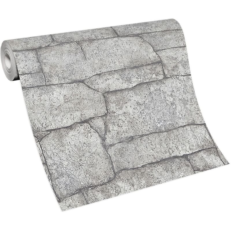 Erismann - bricoflor Papier Peint imitation brique et pierre gris Tapisserie intissée pour bureau, salon & plus Papier Peint style industriel