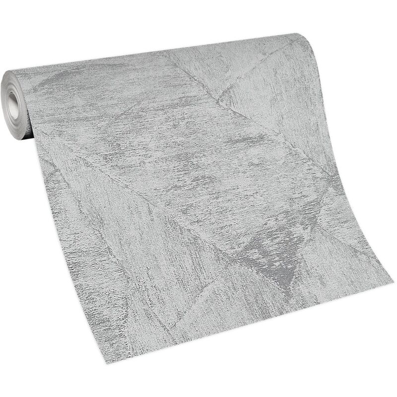 Bricoflor Papier Peint imitation pierre gris Tapisserie intissé graphique pour chambre, salon & plus Papier Peint effet pierre gris