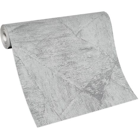 BRICOFLOR Papier Peint imitation pierre gris  Tapisserie intissé graphique pour chambre, salon & plus  Papier Peint effet pierre gris