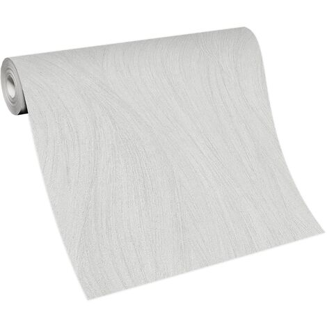 BRICOFLOR Papier Peint moderne blanc Papier Peint intissé à rayures blanc Tapisserie rayures pour couloir, salle de bain & plus