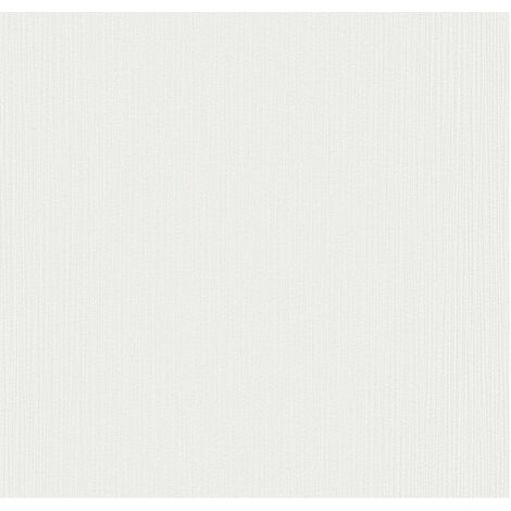 BRICOFLOR Papier Peint monochrome blanc Papier Peint uni intissé blanc pour salon Tapisserie unie pour cuisine, chambre & plus