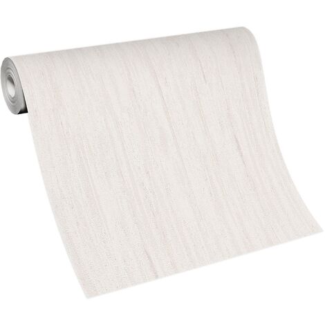 BRICOFLOR Papier Peint texturé beige Tapisserie unie pour couloir, cuisine & plus Papier Peint intissé monochrome blanc pour salon
