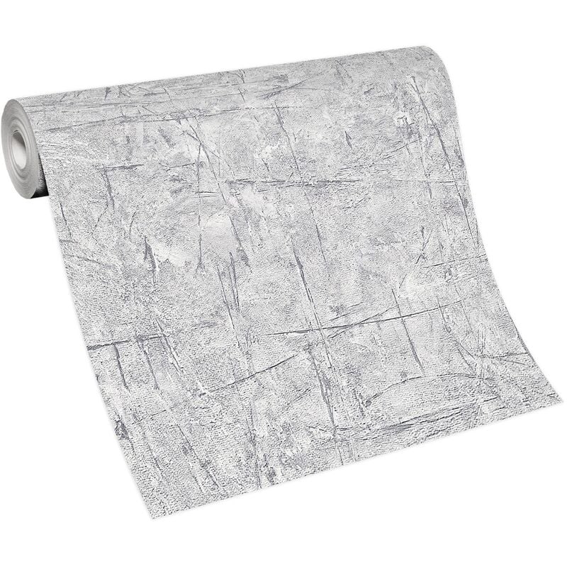 Bricoflor Papier Peint trompe l'oeil gris clair Papier Peint imitation béton gris clair Tapisserie intissée pour bureau, chambre & plus