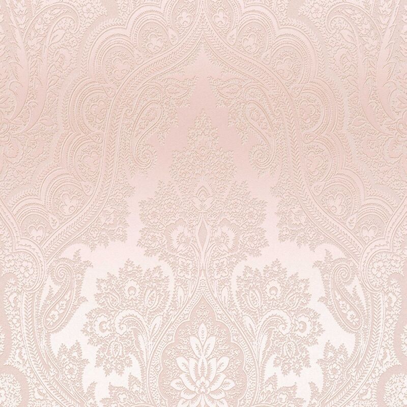 Papier peint baroque rose effet brillant soie Papier peint damassé moderne Papier peint à ornements idéal pour chambre