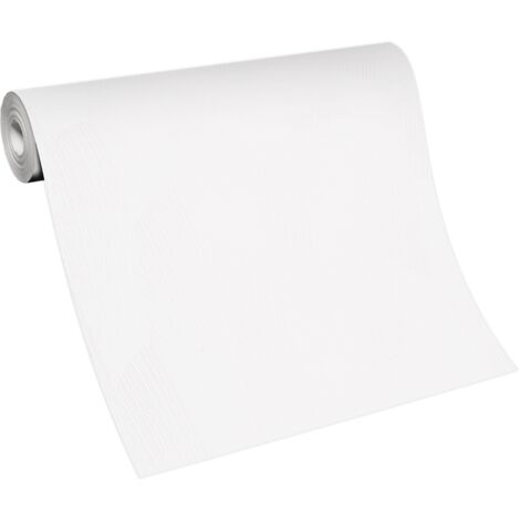 BRICOFLOR Papier Peint uni blanc pour couloir Papier Peint intissé blanc Tapisserie moderne unie pour cuisine, salle de bain & plus