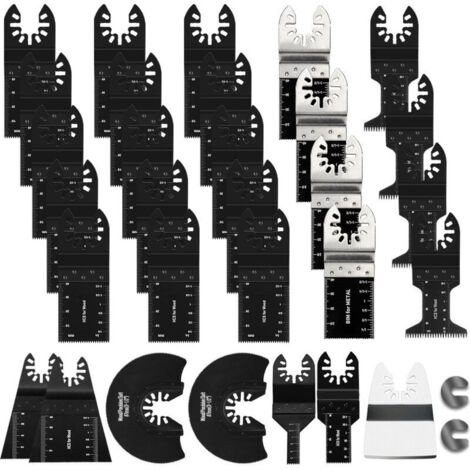 Bricolage 31 pièces mélange de lames de scie oscillantes ensemble de lames de scie à bois Kit de lames de scie à bois en métal multi-outils outil universel professionnel à dégagement rapide