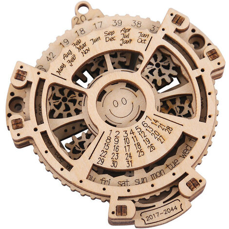 Bricolage 3D calendrier perpétuel en bois Puzzle jeu engrenage assemblage rotatif jouet apprentissage et éducation unisexe puzzles jouets pour adolescents adultes
