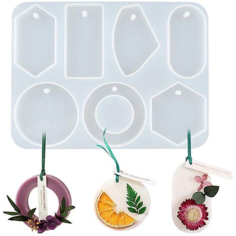bricolage Aromathrapie Cire Moule Gypse Rsine Voiture Suspendu Poxy Moule Gomtrique  La Main Savon Moule Silicone Moule