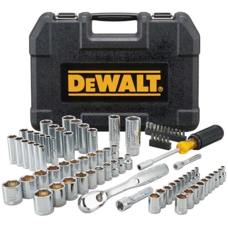 Bricoline – Coffret cliquet et douilles 84 unités – Douilles 1/4" et 1/2" – Acier au chrome vanadium – Pour travaux mécaniques et entretien