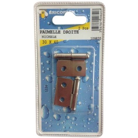 BRICOPACK - Paumelle nickelee 30x40 droite blister
