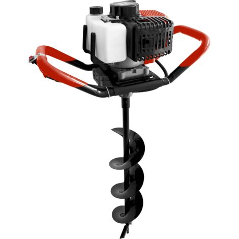 Bricopower Tarière à essence 52cc 2 temps – 3 mèches incluses (100 / 150 / 200 mm)