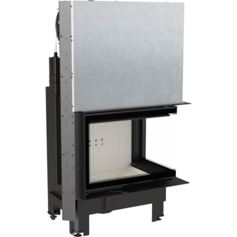 BRICOSOL Chimenea de leña de acero KRATKI MBZ derecha 13 kW Ø 200 puerta elevable