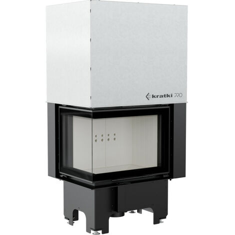 BRICOSOL Chimenea de leña de acero KRATKI VNL 610/430 9 kW Ø 200 puerta elevable
