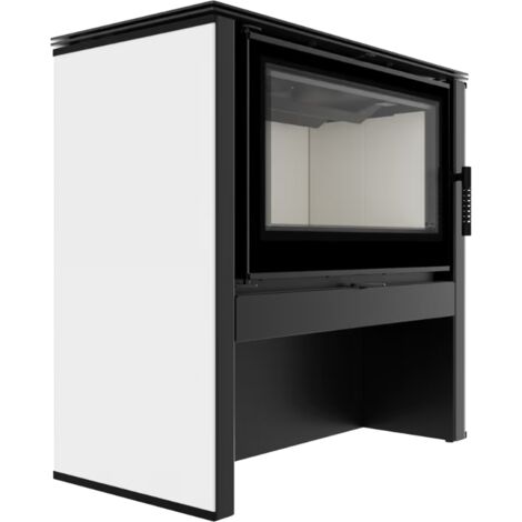 BRICOSOL Estufa de leña de acero KRATKI JUNO 12 kW Ø 160 panel blanco