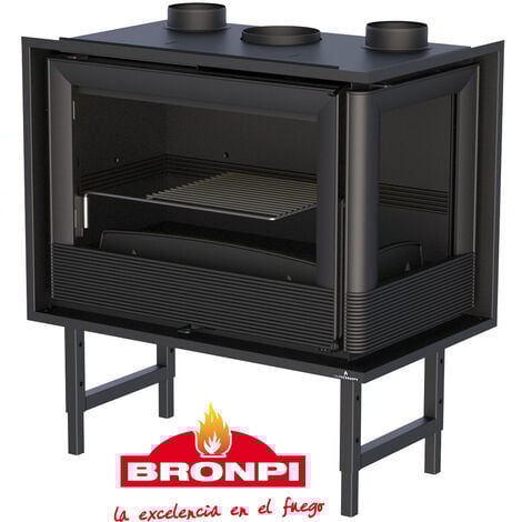 BRICOSOL INSERTABLE DE LEÑA BRONPI CON TURBINAS MODELO PARIS-70- CRISTAL DERECHO