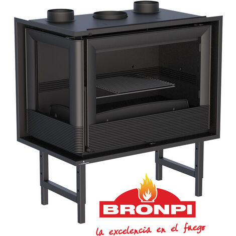 BRICOSOL INSERTABLE DE LEÑA BRONPI CON TURBINAS MODELO PARIS-70- CRISTAL IZQUIERDO
