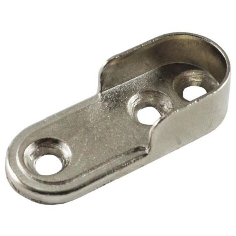 BRICOTUBO soporte lateral oval niquel , Soporte lateral oval níquel Adecuado para barras de cortina Metal niquelado No incluye tornillos Válido para tubo oval de 22