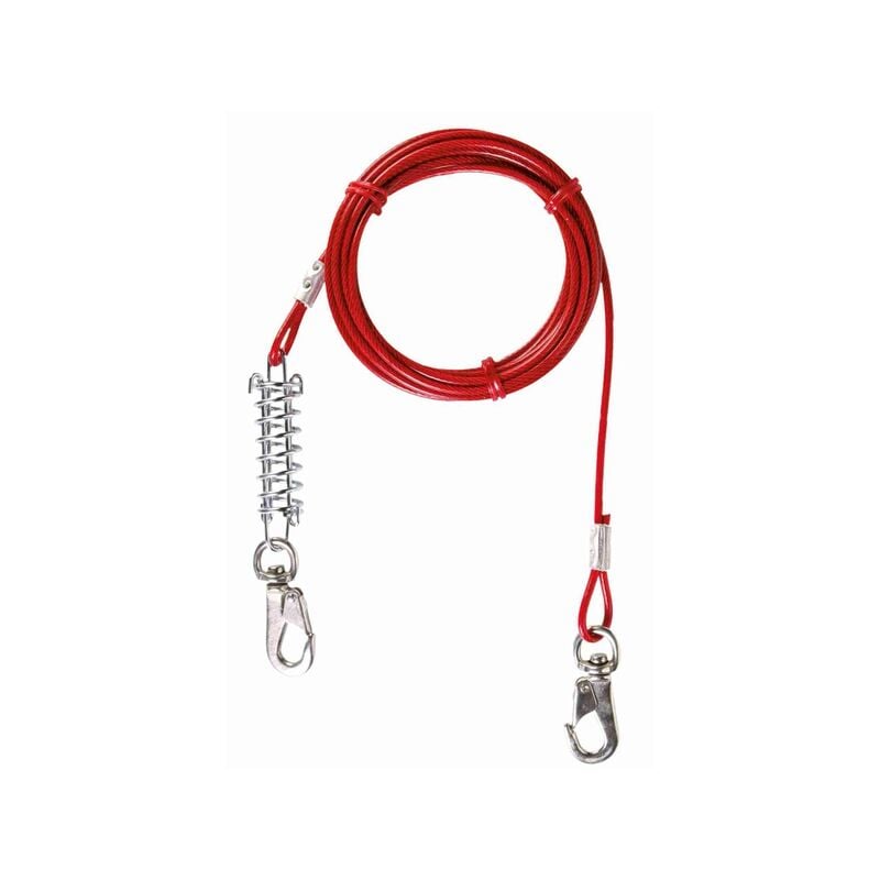 

Cable plastificado con muelle Rojo 5 m - Trixie