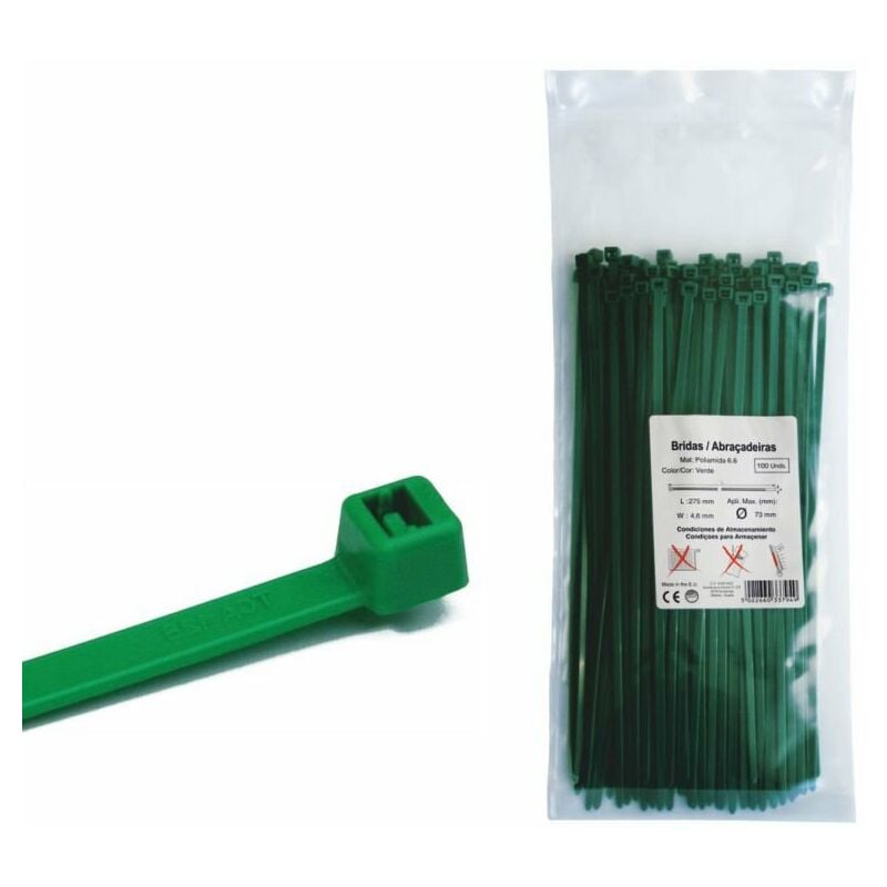 

Brida de nylon verde 7,6 x 365 mm 100 piezas