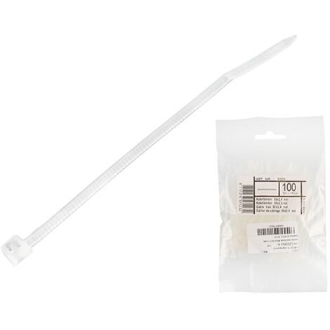 Brida para cables/16 cm/2,5 mm/100 unidades/blanco