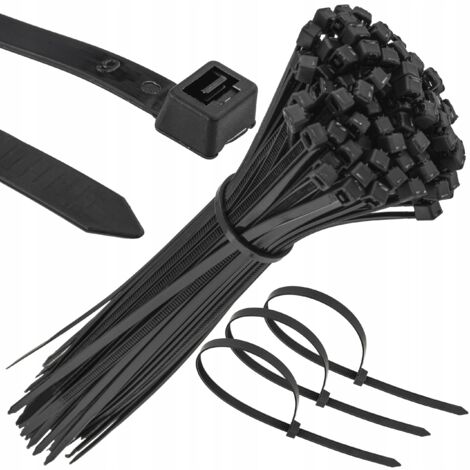 BRIDAS DE CABLE FUERTES NEGRO 2.5X150 100 PIEZAS