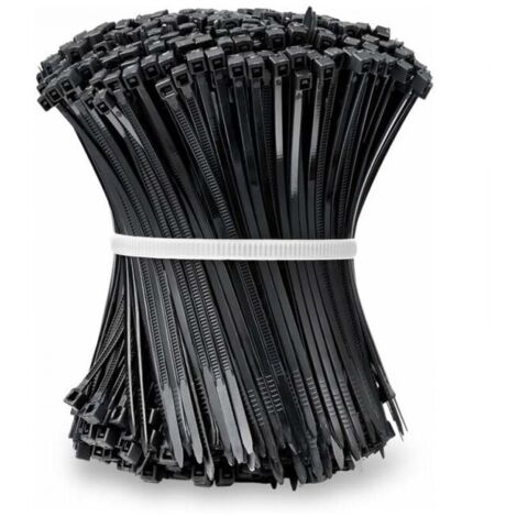 Bridas de nailon de 100 mm x 2,5 mm, color negro, 100 unidades