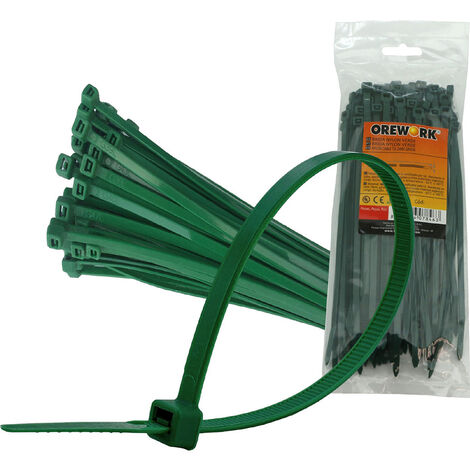 Bridas de nailon verdes - 3,6x140 mm