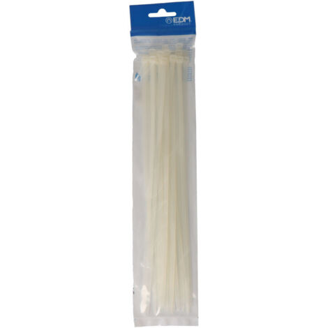 Bridas EDM Natural 300x4,8mm Nylon Alta Calidad (Blíster 25 unidades)