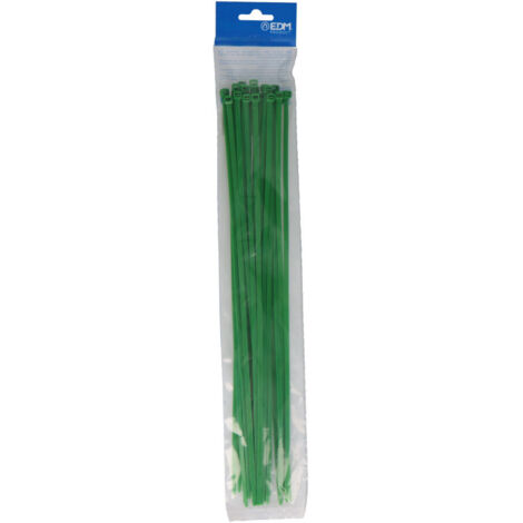 Bridas EDM Verdes 380x4,8mm Nylon Alta Calidad (Blíster 25 unidades)