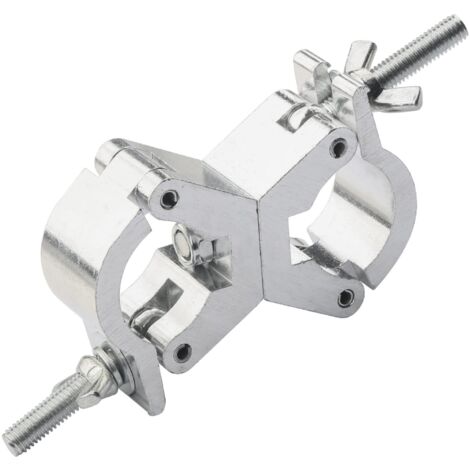 Bridas giratorias para cables de iluminación, abrazaderas para postes de luces de DJ, liberación rápida - cabezal giratorio doble, soporte de montaje para 30-35 mm (paquete de 2)
