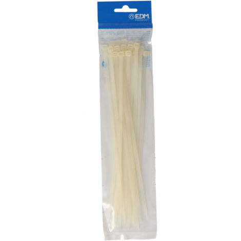 BRIDAS NATURAL 250x4,8mm NYLON ALTA CALIDAD (BLISTER 25 unid.) EDM