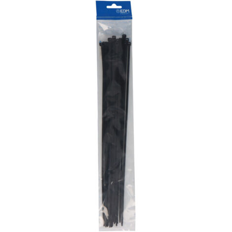BRIDAS NEGRAS 380x4,8mm NYLON ALTA CALIDAD (BLISTER 25 unid.) EDM