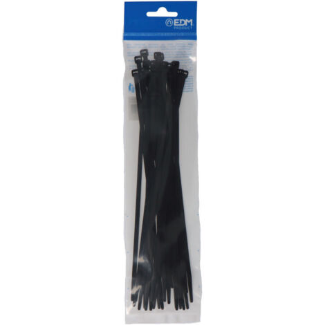 Bridas Negras 4.8X250MM Nylon Alta Calidad Bolsa 25 Unidades EDM